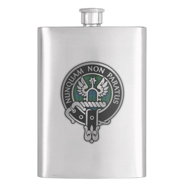 Clan Johnstone Wappen & Tartan Flachmann (Vorderseite)