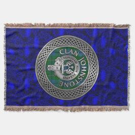 Clan Johnstone Wappen & Tartan Knot Decke