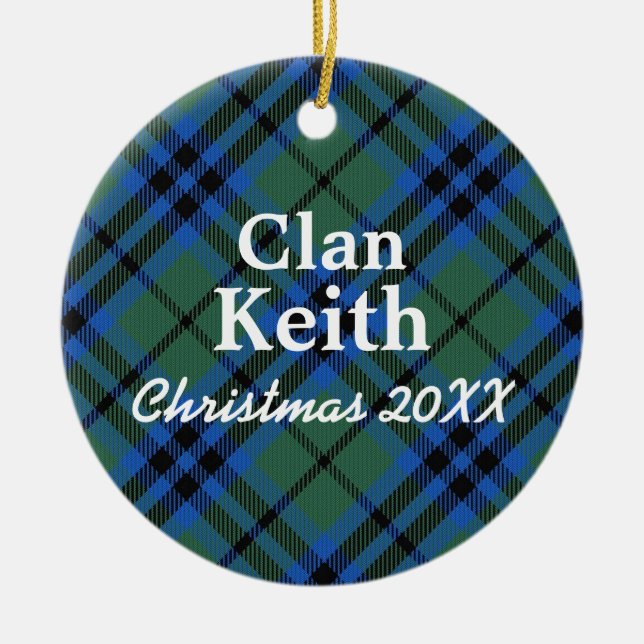 Clan Keith Scottish Tartan Keramik Ornament (Vorne)