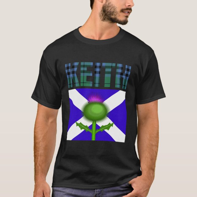 Clan Keith Tartan Scottish Family Name Scotland Pr T-Shirt (Vorderseite)