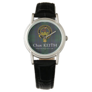 Clan Keith "verlor" Wappen- u. Tartanuhr Armbanduhr