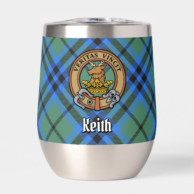 Clan Keith Wappen über Tartan (Vorderseite)