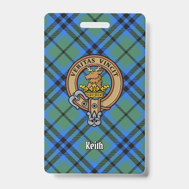 Clan Keith Wappen über Tartan Ausweis (Vorderseite)