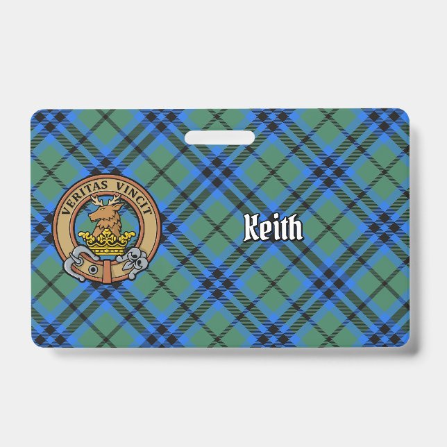 Clan Keith Wappen über Tartan Ausweis (Vorderseite)
