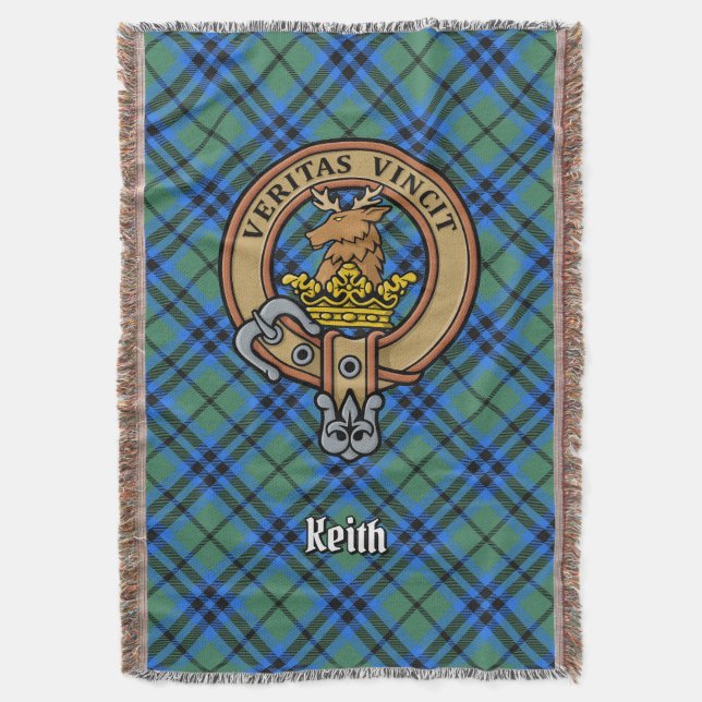 Clan Keith-Wappen über Tartan Decke (Vorderseite Vertikal)