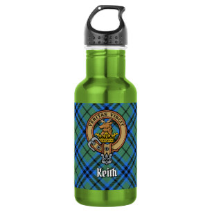 Clan Keith-Wappen über Tartan Edelstahlflasche