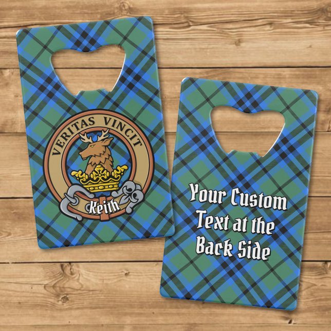 Clan Keith Wappen über Tartan Geldbeutel Flaschenöffner (Von Creator hochgeladen)
