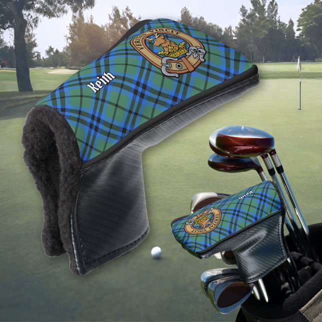 Clan Keith Wappen über Tartan Golf Headcover (Von Creator hochgeladen)