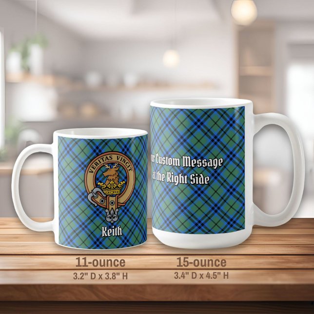 Clan Keith Wappen über Tartan Kaffeetasse (Von Creator hochgeladen)