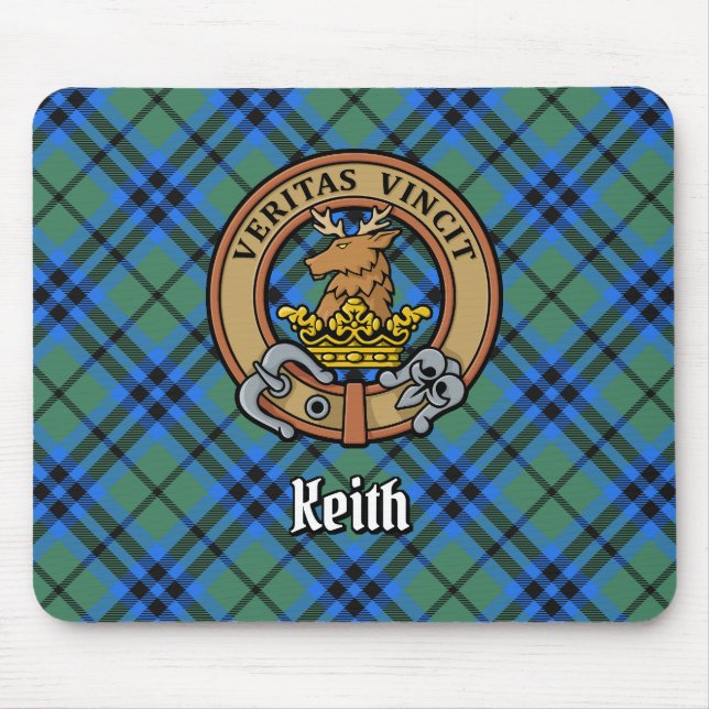 Clan Keith Wappen über Tartan Mousepad (Vorne)