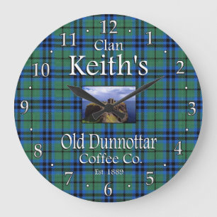 Clan Keith's Old Dunnottar Coffee Co. Große Wanduhr