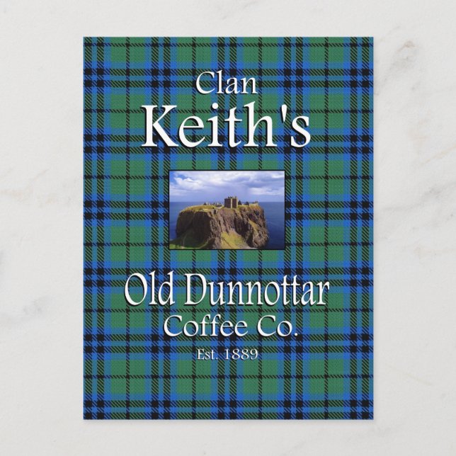 Clan Keith's Old Dunnottar Coffee Co. Postkarte (Vorderseite)