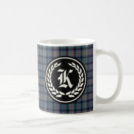 Clan Kennedy Ancient Tartan Monogram Tasse