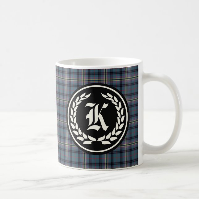 Clan Kennedy Ancient Tartan Monogram Tasse (Rechts)