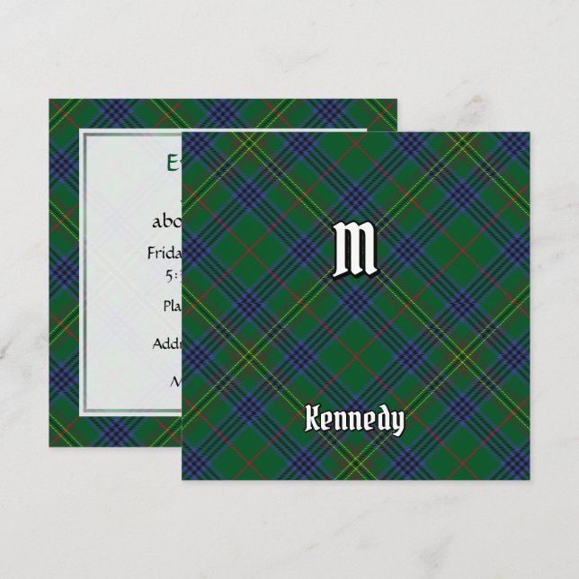 Clan Kennedy Tartan Einladung (Vorne/Hinten)