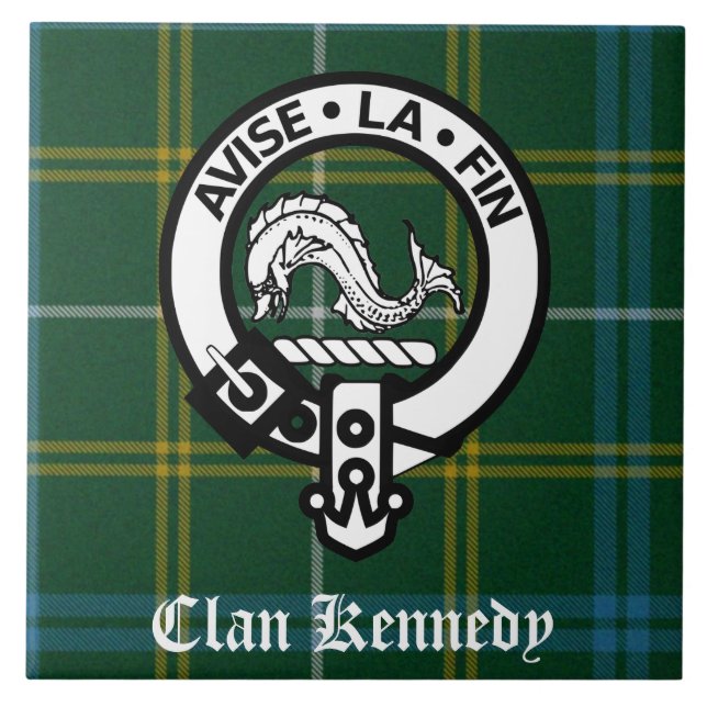 Clan Kennedy Wappen Tartan Fliese (Vorderseite)