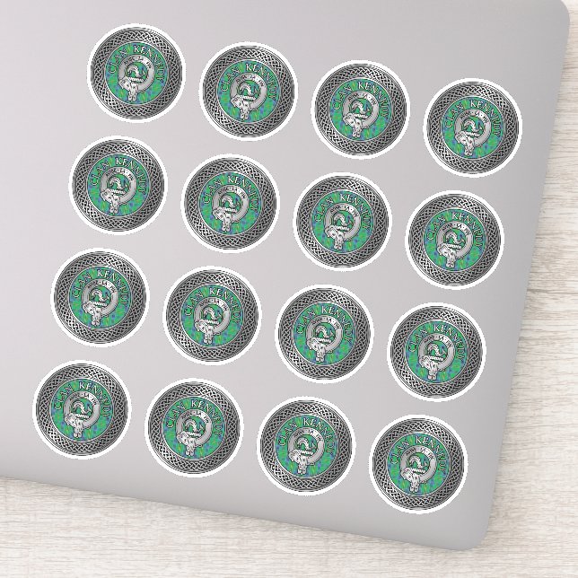 Clan Kennedy Wappen & Tartan Knot Aufkleber (Detail)