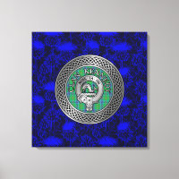 Clan Kennedy Wappen & Tartan Knot on Thistle