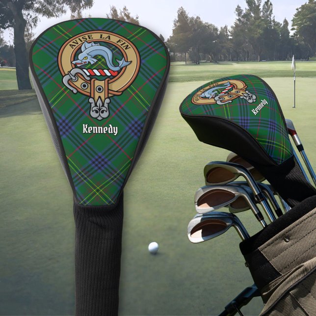 Clan Kennedy Wappen über Tartan Golf Headcover (Von Creator hochgeladen)