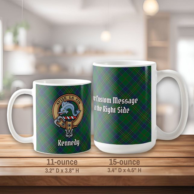 Clan Kennedy Wappen über Tartan Kaffeetasse (Von Creator hochgeladen)