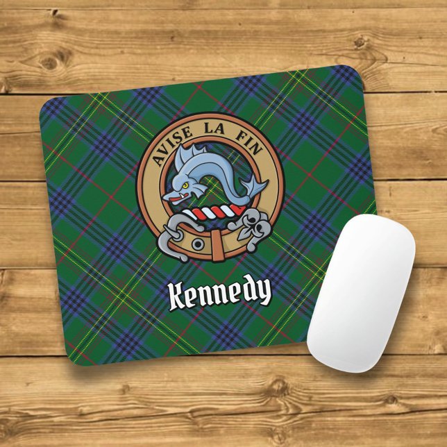 Clan Kennedy Wappen über Tartan Mousepad (Von Creator hochgeladen)