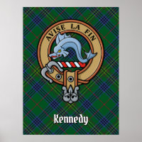 Clan Kennedy Wappen über Tartan