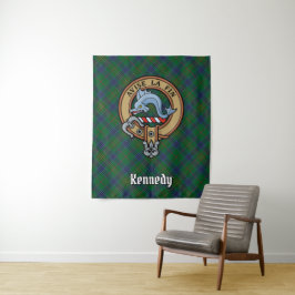 Clan Kennedy Wappen über Tartan Wandteppich