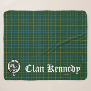 Clan Kennedy Wappenabzeichen & Tartan Sherpadecke