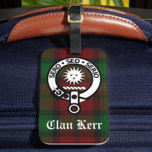 Clan Kerr Tartan und Wappen Abzeichen Gepäckanhänger