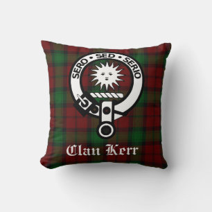 Clan Kerr Tartan und Wappen Abzeichen Kissen