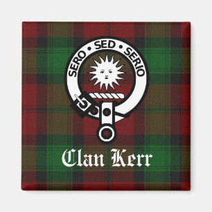 Clan Kerr Tartan und Wappen Abzeichen Magnet