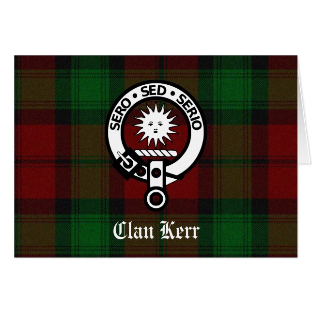 Clan Kerr Wappen Abzeichen Tartan (Vorderseite (Horizontal))