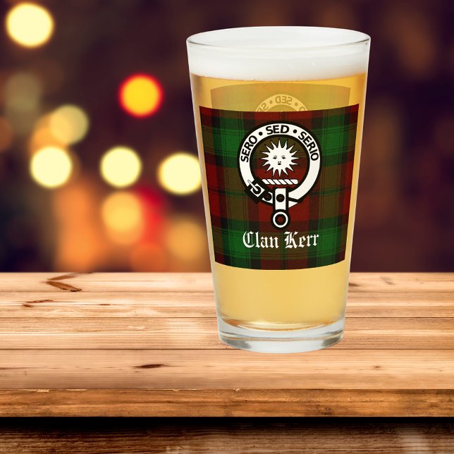 Clan Kerr Wappen Abzeichen & Tartan Glas (Von Creator hochgeladen)