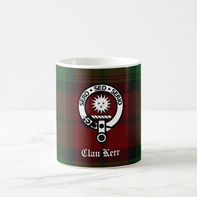 Clan Kerr Wappen Abzeichen Tartan Kaffeetasse (Mittel)