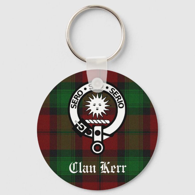Clan Kerr Wappen Abzeichen Tartan Schlüsselanhänger (Vorderseite)