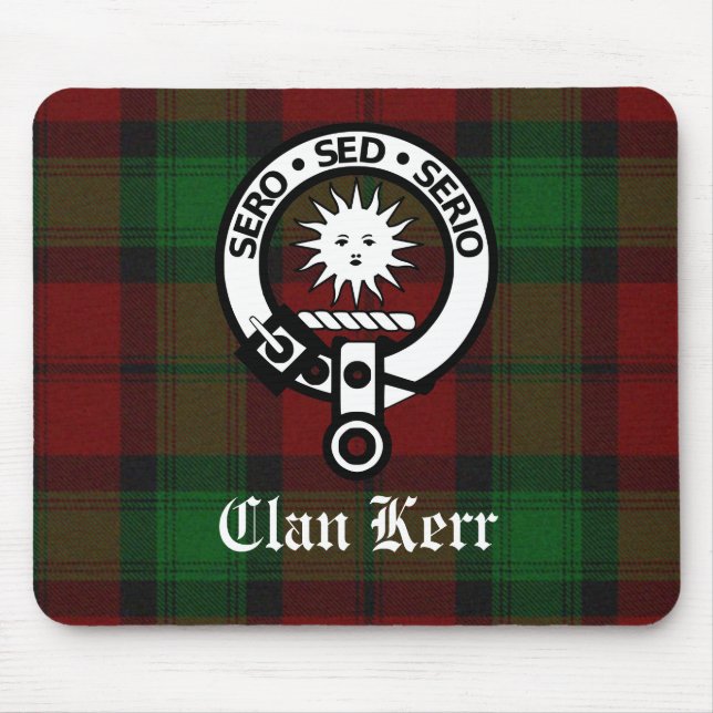 Clan Kerr Wappen & Tartan individuell anpassbar Mousepad (Vorne)