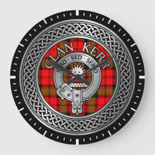Clan Kerr Wappen & Tartan Knot Große Wanduhr