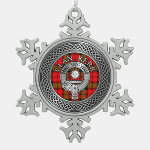 Clan Kerr Wappen & Tartan Knot Schneeflocken Zinn-Ornament