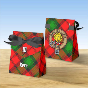 Clan Kerr Wappen über Tartan Geschenkschachtel