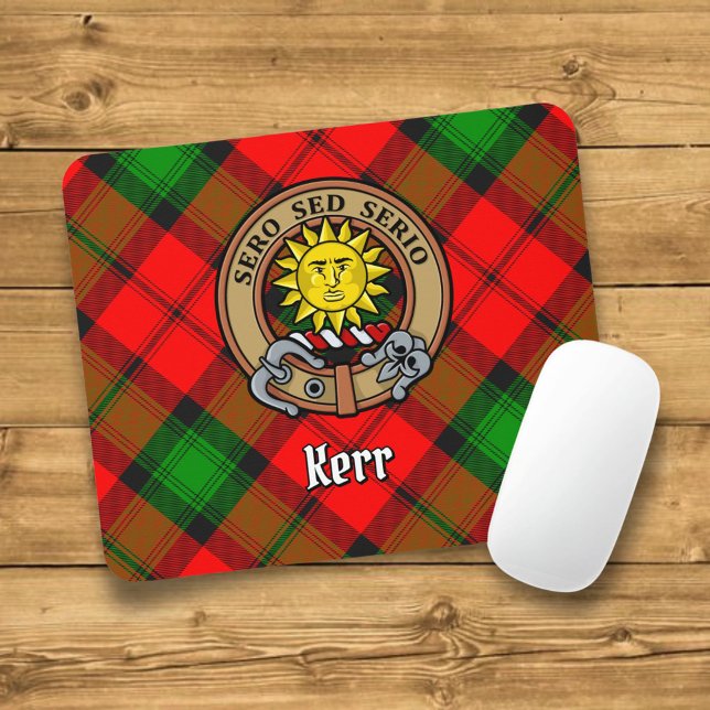 Clan Kerr Wappen über Tartan Mousepad (Von Creator hochgeladen)