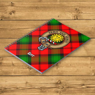 Clan Kerr Wappen über Tartan Notizblock