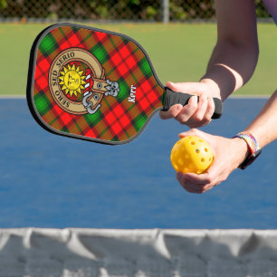 Clan Kerr-Wappen über Tartan Pickleball Schläger