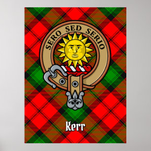 Clan Kerr Wappen über Tartan Poster