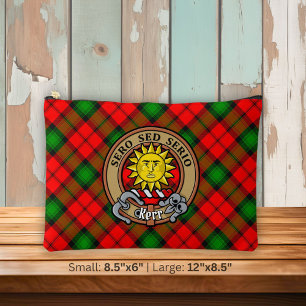 Clan Kerr Wappen über Tartan Zubehörtasche