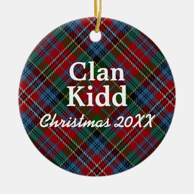 Clan Kidd Scottish Tartan Keramikornament (Vorne)