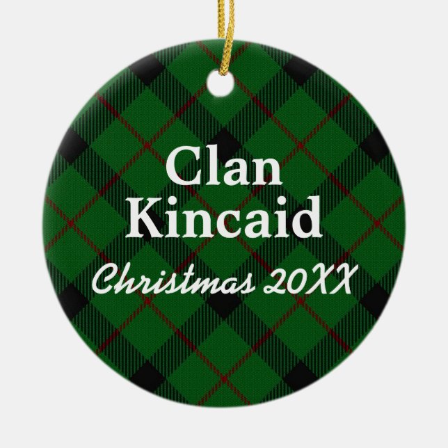Clan Kincaid ScottishTartan Keramikornament (Vorne)