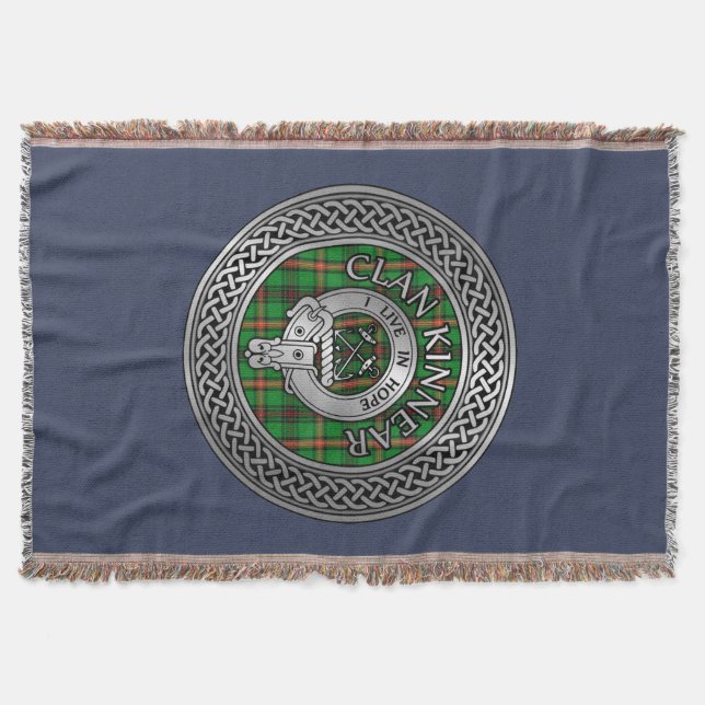 Clan Kinnear Wappen & Tartan Knot Decke (Vorderseite)