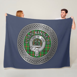 Clan Kinnear Wappen & Tartan Knot Fleecedecke