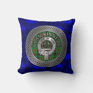 Clan Kinnear Wappen & Tartan Knot Kissen