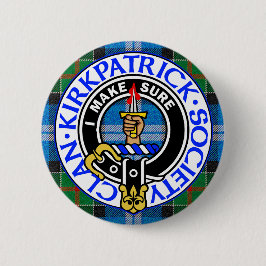 Clan Kirkpatrick Society tartan badge Button
